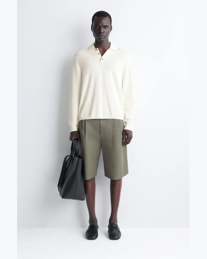 COS Elegante Baumwollshorts Mit Falten Grün