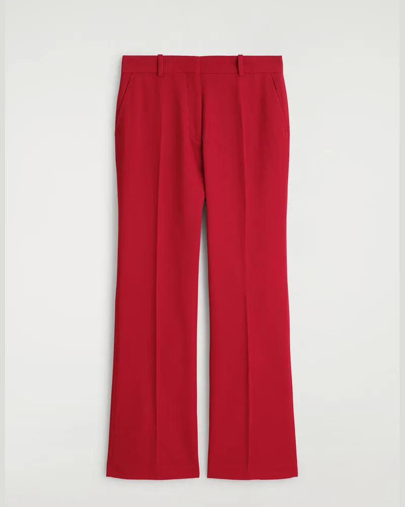 COS Hose Aus Woll-Mix Mit Geradem Bein Rot