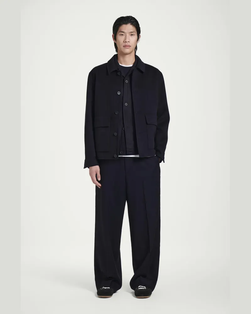 COS Trainingshose Aus Wollflanell Mit Geradem Bein Blau