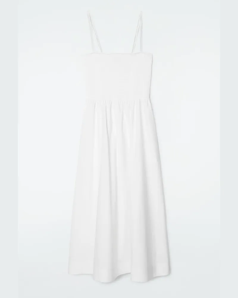 COS Midikleid Mit Raffungen Weiß