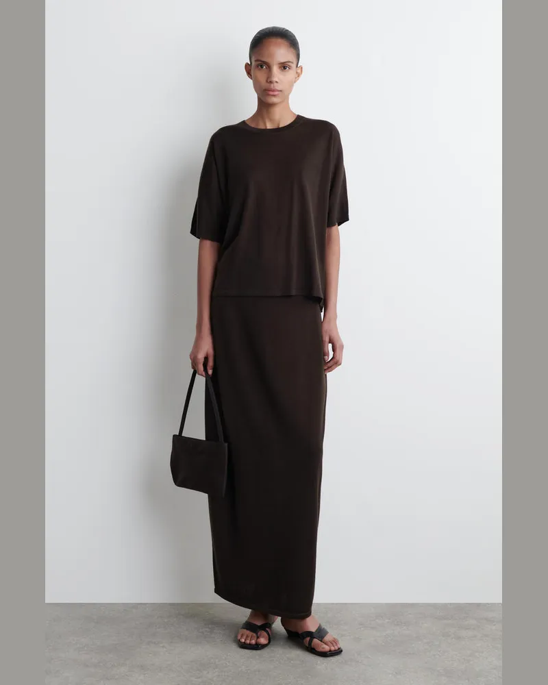 COS Maxirock Aus Merinowolle Braun