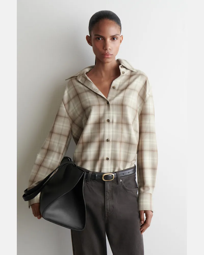 COS Kariertes Flanellhemd Beige