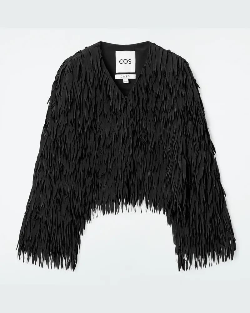 COS Bolerojacke Mit Fransen Schwarz