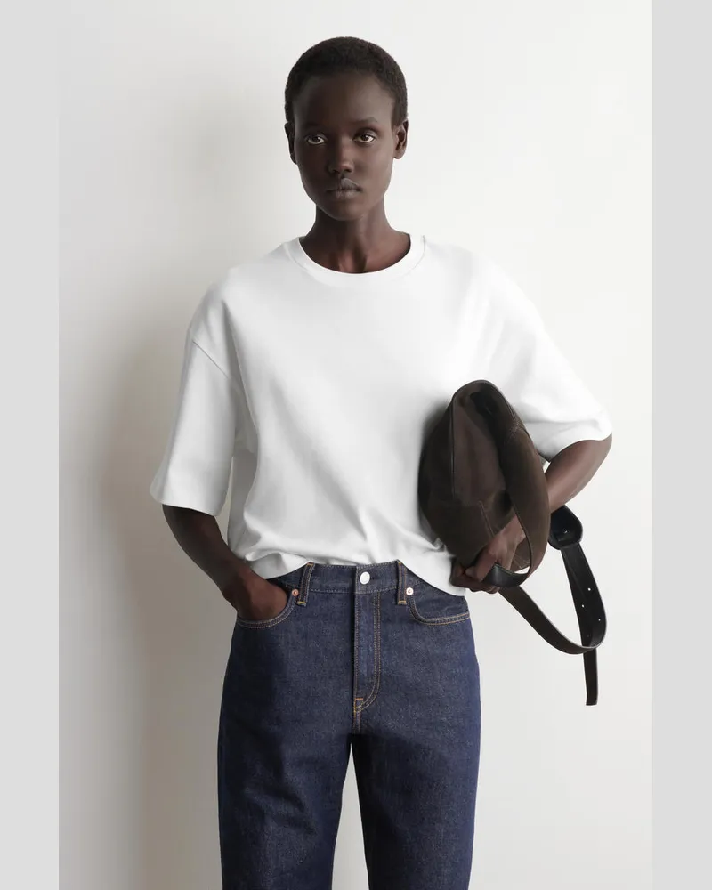 COS Kastenförmiges Oversized-T-Shirt Aus Baumwolle Weiß