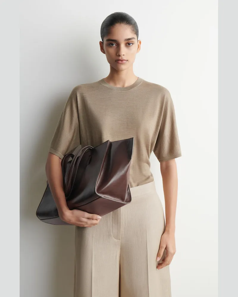 COS Strick-T-Shirt Aus Merinowolle Braun