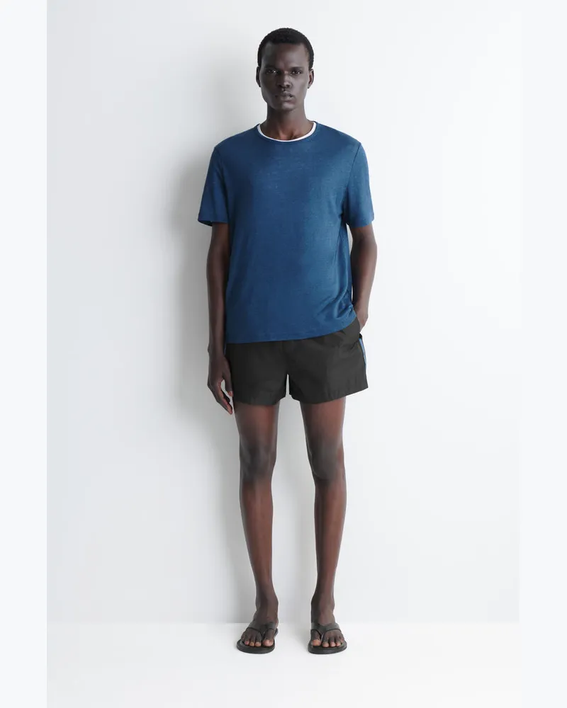 COS Gestreifte Badeshorts Schwarz