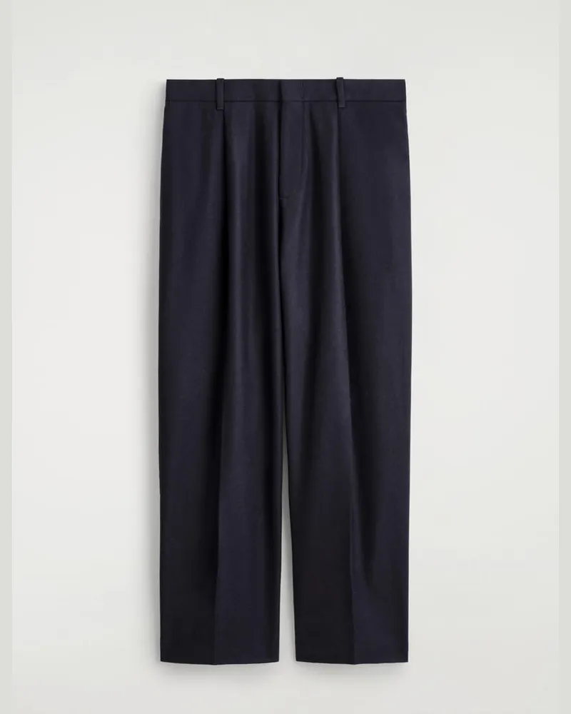 COS Lockere Wollhose Mit Geradem Bein Blau