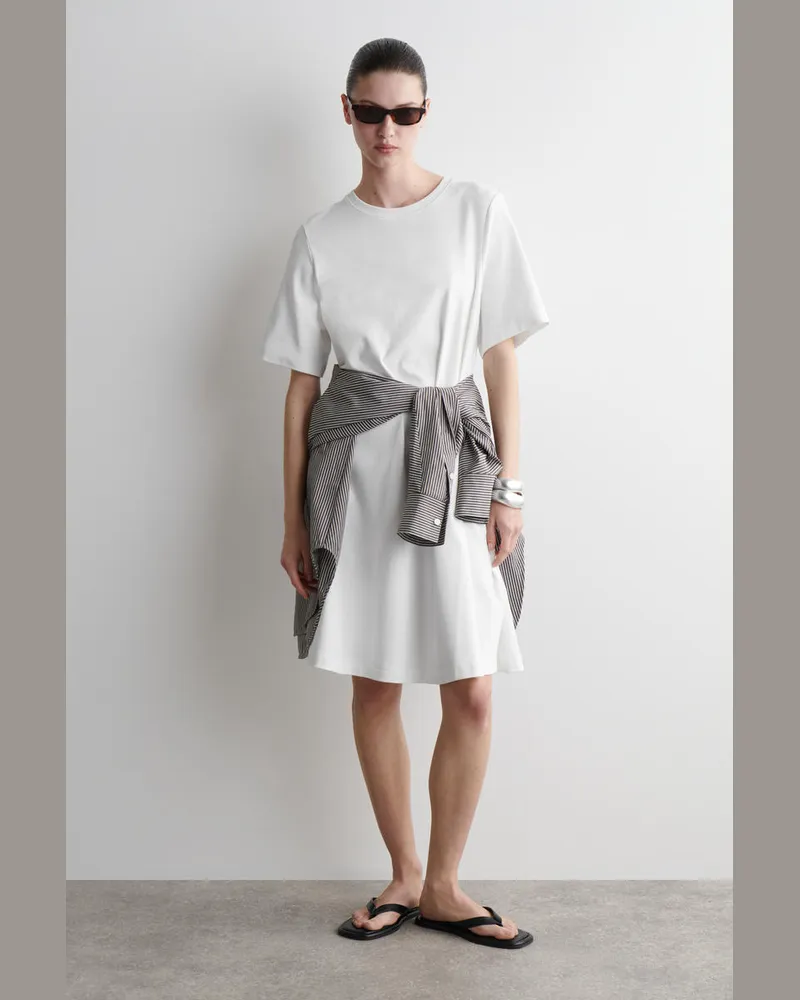 COS Kurzes T-Shirt-Kleid In A-Linie Weiß
