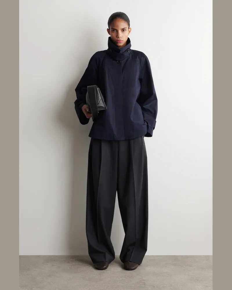 COS Jacke In A-Linie Aus Baumwoll-Twill Blau