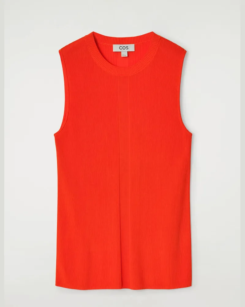 COS Tanktop Aus Rippstrick Orange