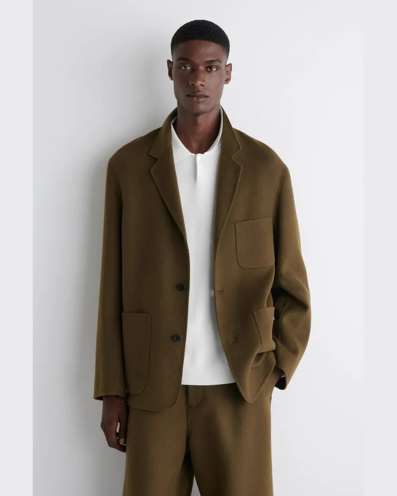 COS Unstrukturierter Blazer Aus Woll-Mix Braun
