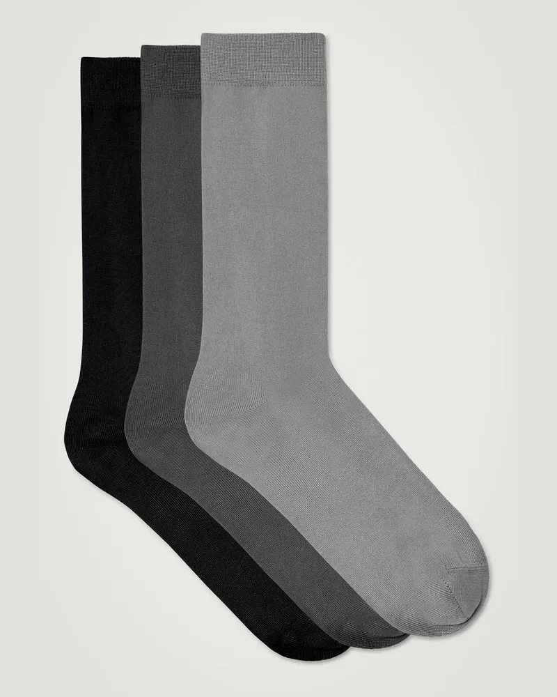 COS 3Er-Pack Mercerisierte Baumwollsocken Grau