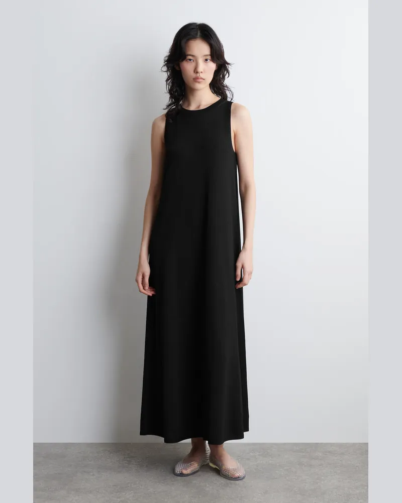 COS Ärmelloses Midikleid Aus Strick Schwarz