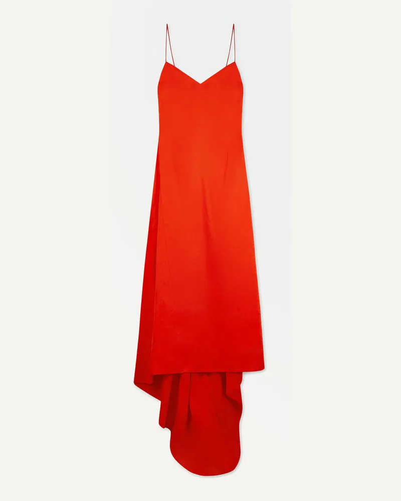 COS Das Maxikleid Aus Leinen Mit V-Ausschnitt Orange