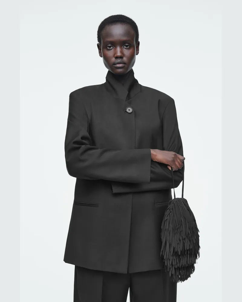 COS Clutch Mit Fransen Schwarz