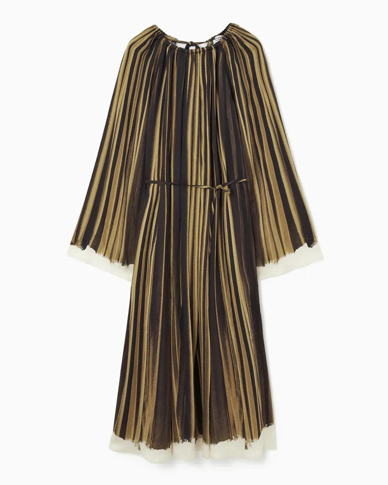 COS Hemdblusenkleid Mit Trompe-L'ail-Effekt Und Gürtel Beige