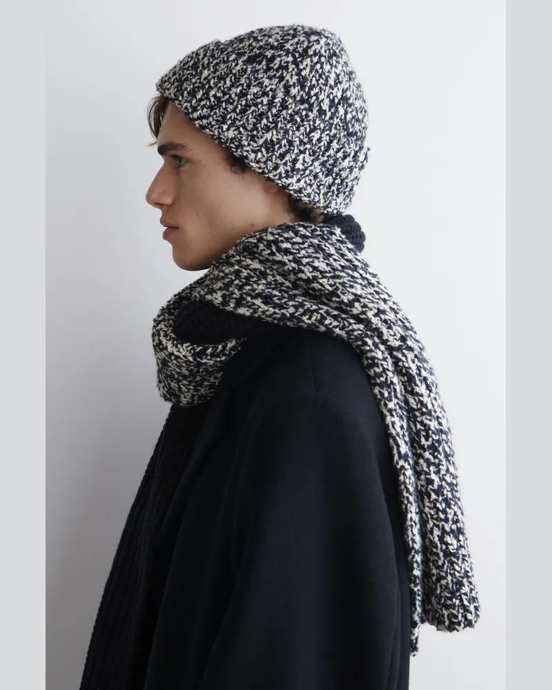 COS Gesprenkelte Beanie Aus Woll-Mix Blau