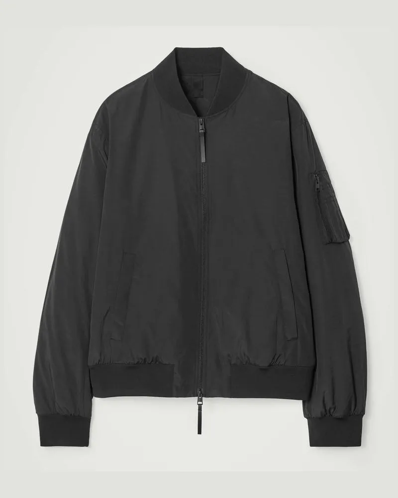 COS Wattierte Bomberjacke Schwarz