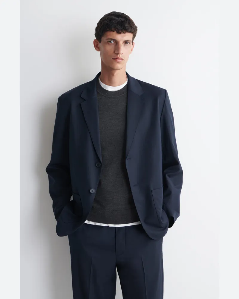 COS Einreihiger Blazer Blau