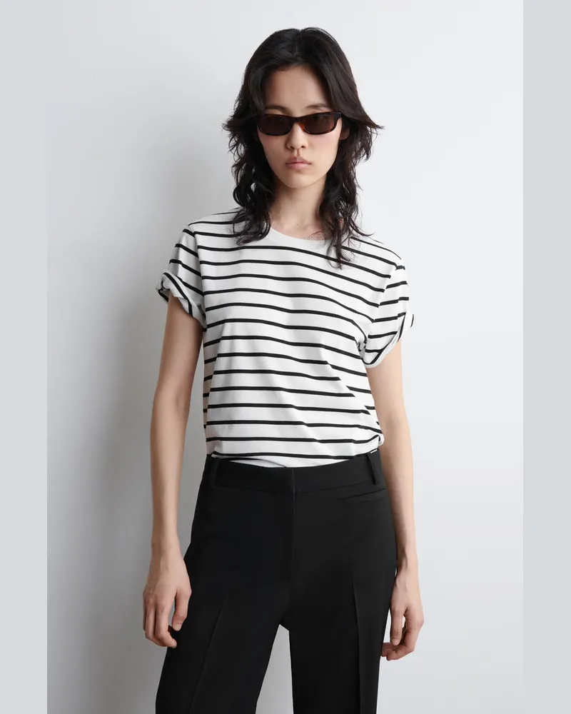 COS T-Shirt Aus Baumwolle Mit Rundhalsausschnitt Weiß