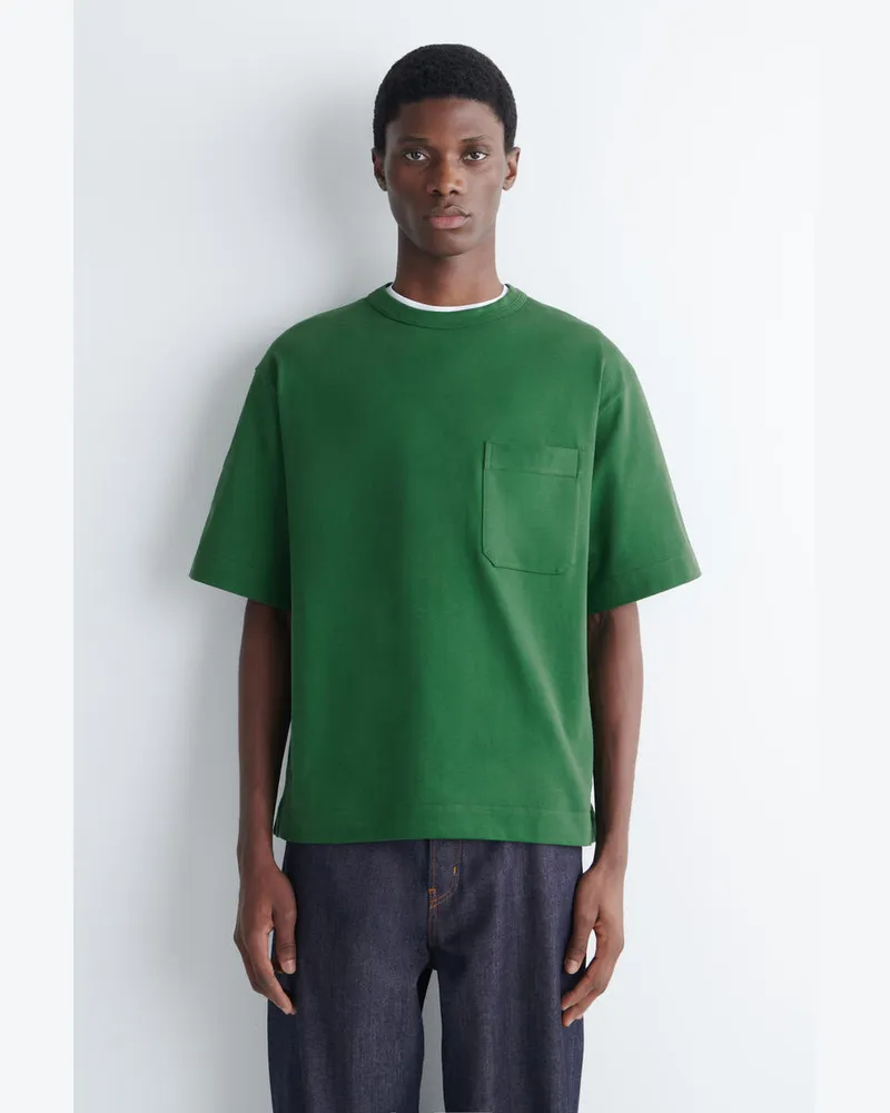 COS Gewichtiges Oversized-T-Shirt Grün