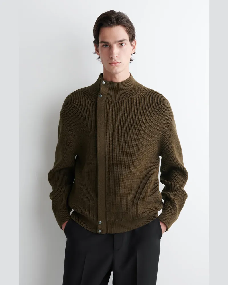 COS Gerippte Jacke Aus Wolle Mit Kragen Braun