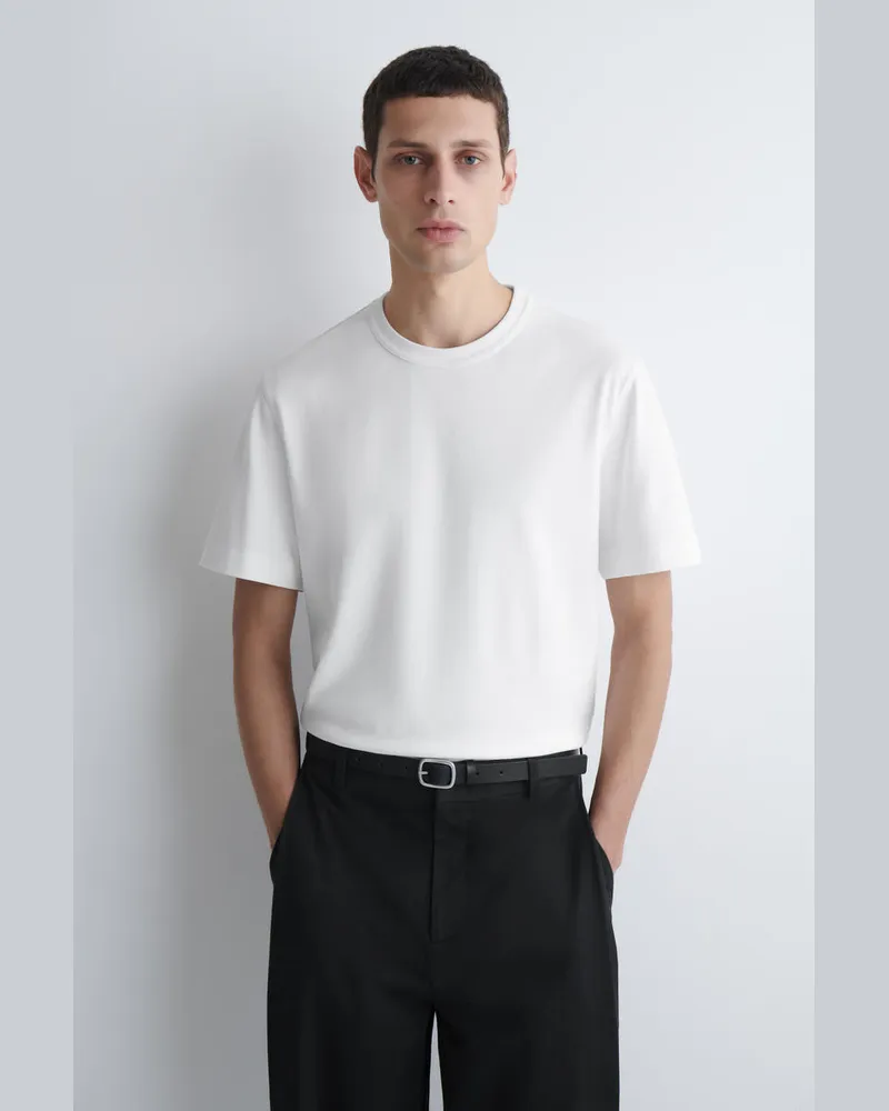 COS T-Shirt Aus Baumwolle Mit Rundhalsausschnitt Weiß