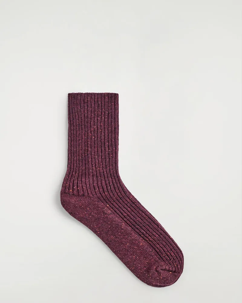 COS Gesprenkelte Socken Aus Rippstrick Rot