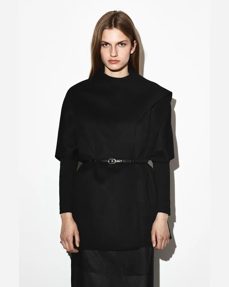 COS Schal-Cape Aus Doubleface-Wolle Schwarz