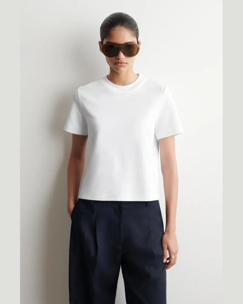 COS Schlichtes T-Shirt Weiß