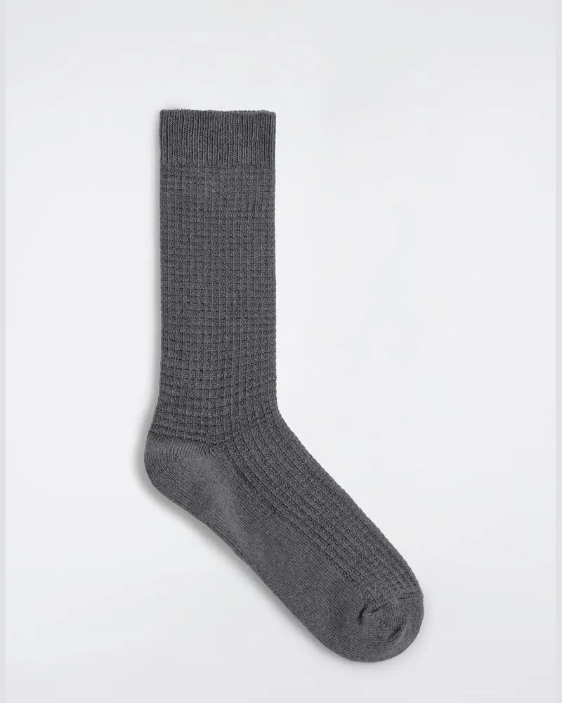 COS Socken Aus Woll-Mix In Waffelstrick Grau