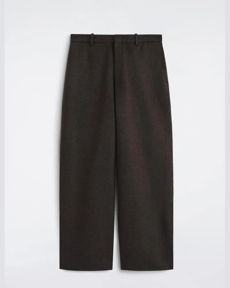 COS Lockere Hose Aus Woll-Mix Mit Weitem Bein Braun