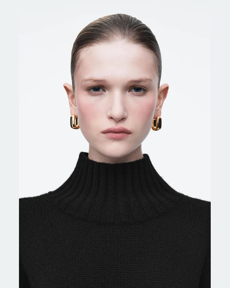 COS Markante Eckige Creolen Bronze