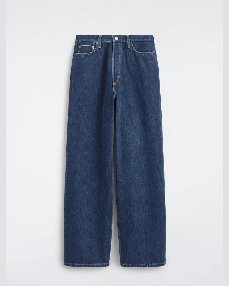 COS Fold Lockere Jeans Mit Weitem Bein Und Webkante Blau