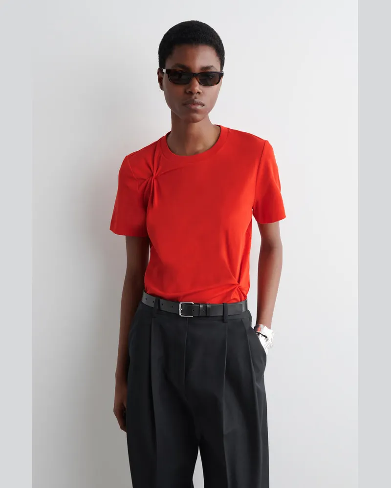 COS T-Shirt Mit Knotendetails Orange