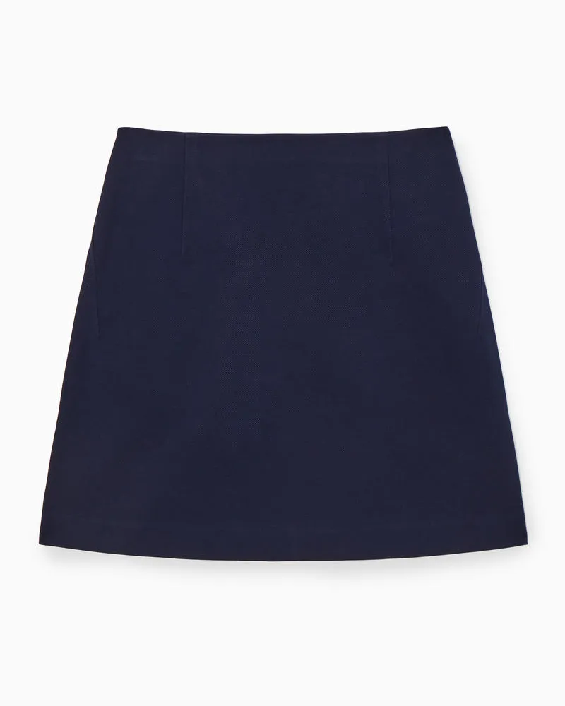 COS Minirock Aus Twill Blau