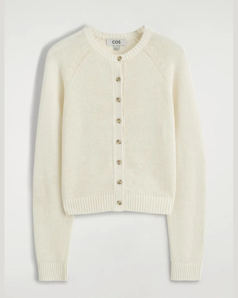 COS Strickjacke Aus Leinen Weiß