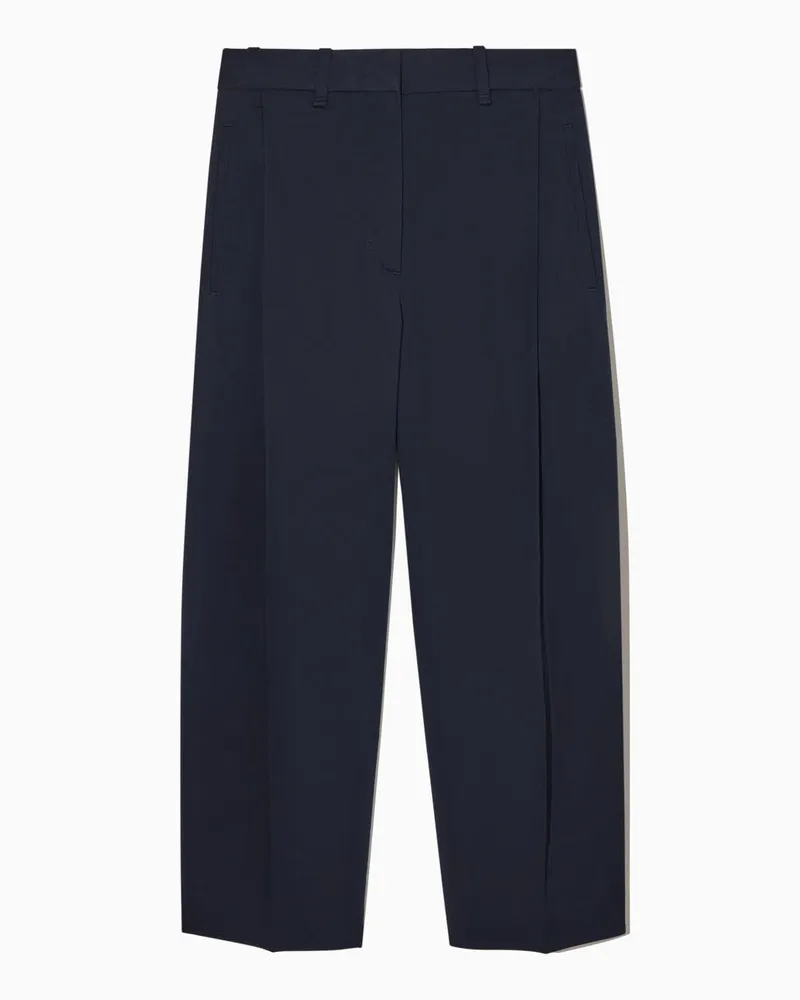 COS Chinohose Mit Falten Und Barrel-Bein Blau