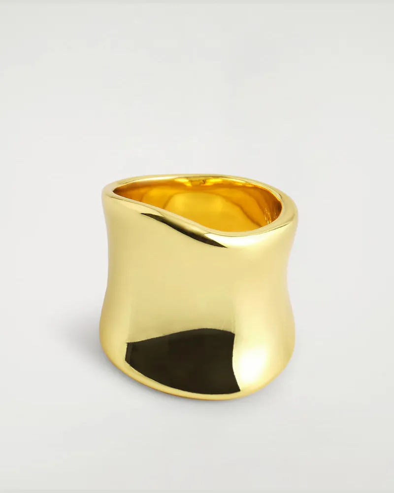 COS Länglicher, Skulpturierter Ring Goldfarben