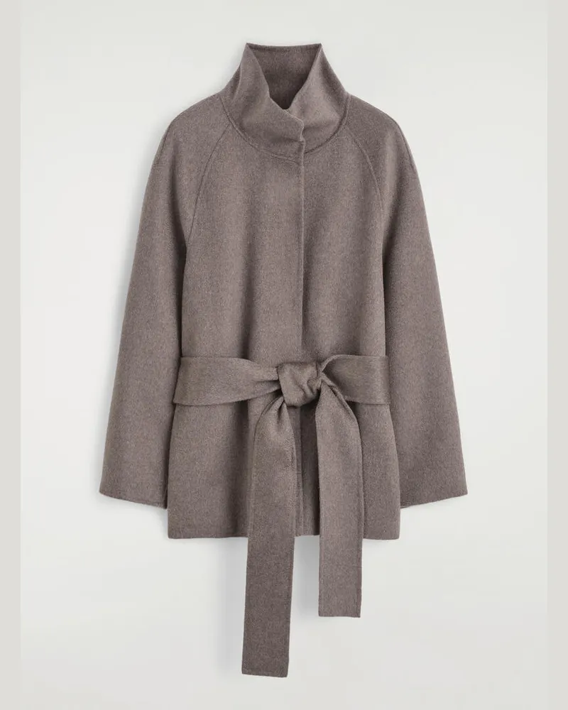 COS Jacke Aus Doubleface-Kaschmir Mit Gürtel Beige