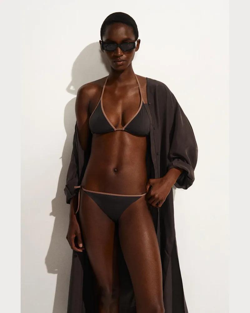 COS Contrast-Trimmed Tie-Side Bikini Briefs Braun