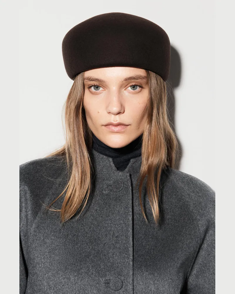 COS Barett Aus Wolle Braun