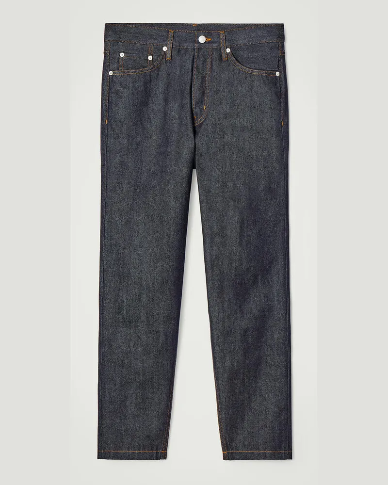 COS Schmal Zulaufende Margin Jeans Aus Raw Denim Blau