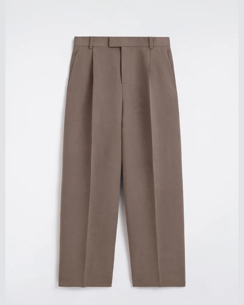 COS Lockere Hose Aus Leinen-Mix Mit Weitem Bein Braun