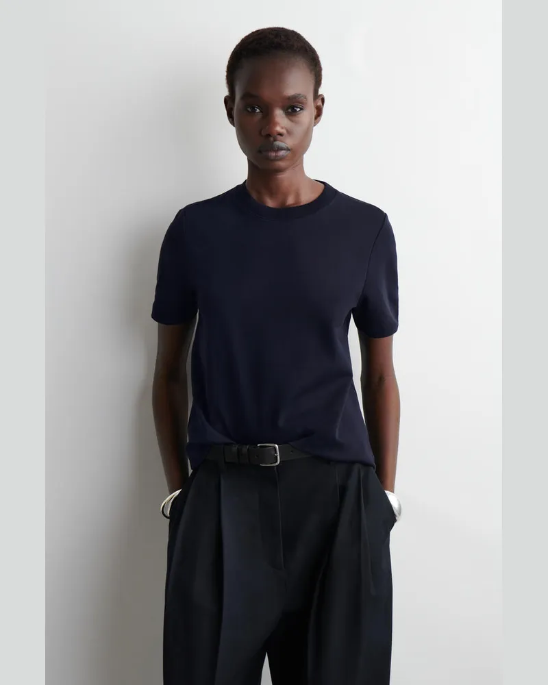 COS Schlichtes T-Shirt Mit Normaler Passform Blau