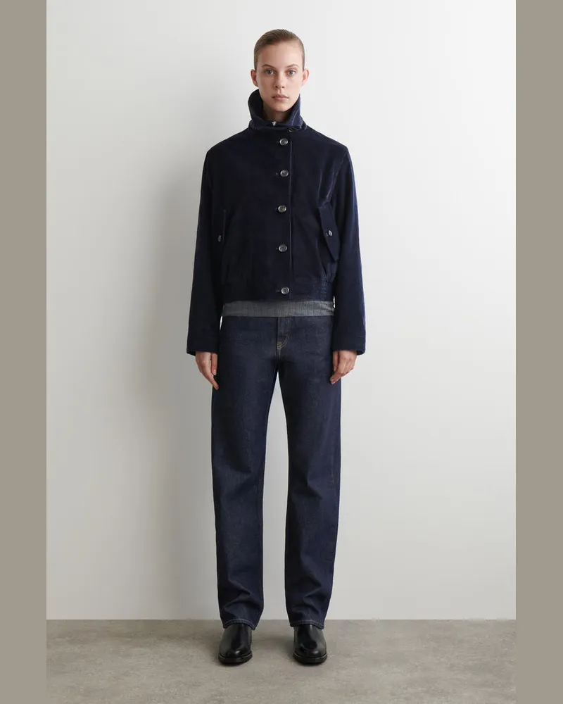 COS Cordjacke Mit Stehkragen Blau