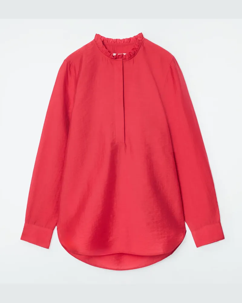 COS Strukturierte Bluse Mit Rüschenkragen Rot
