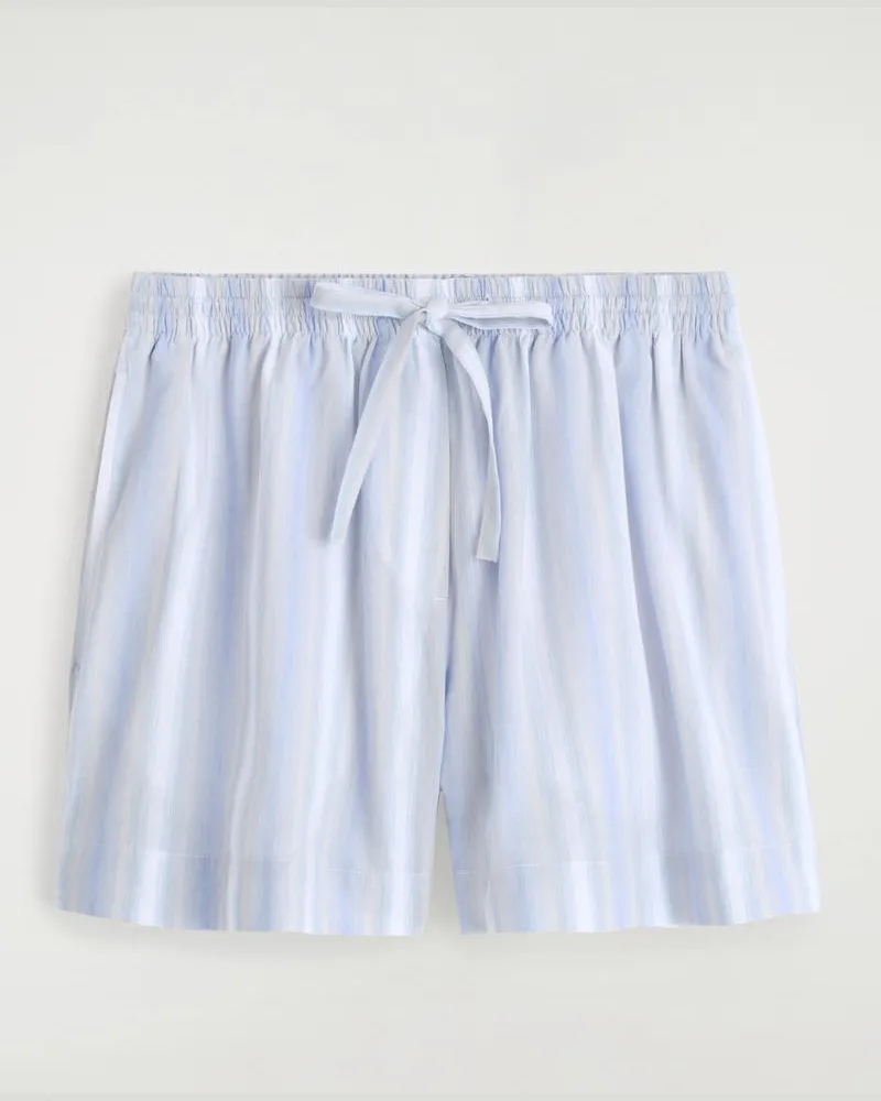 COS Gestreifte Shorts Aus Seersucker Blau