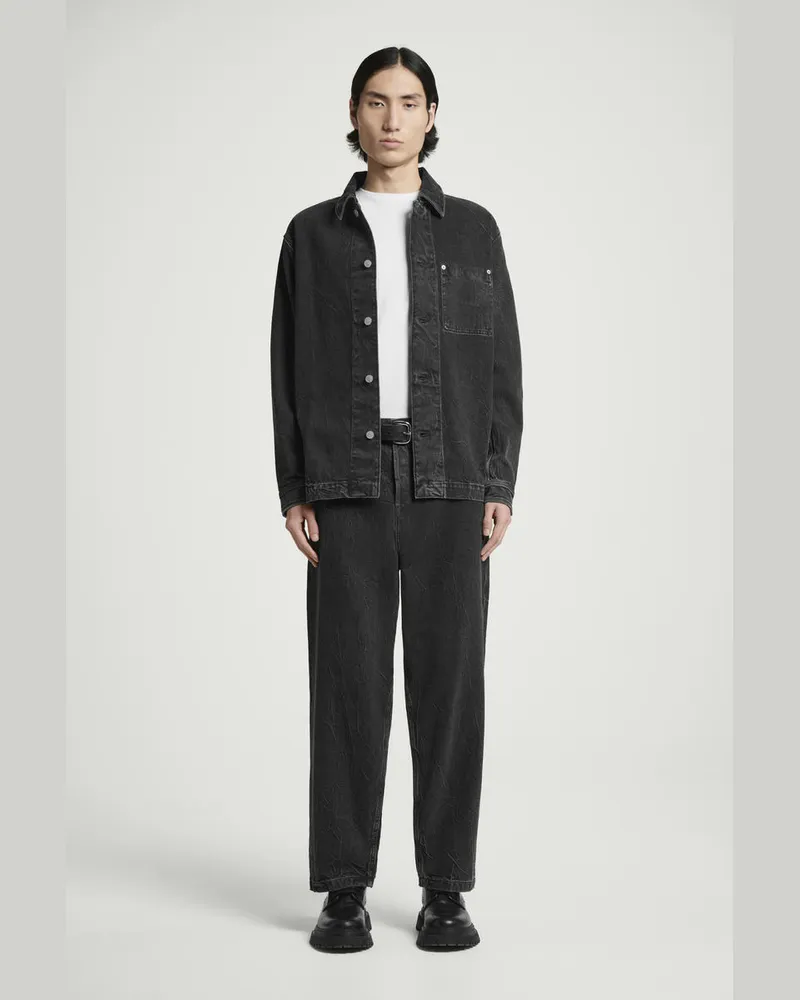 COS Lockere Hemdjacke Aus Denim Schwarz