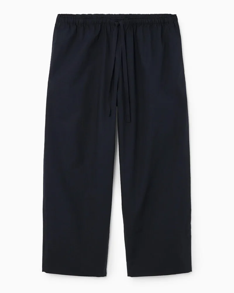 COS Schmal Zulaufende Baumwollhose Mit Kordelzug Blau